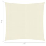Voile d'ombrage 160 g/m² Crème 3x3 m PEHD – Image 5