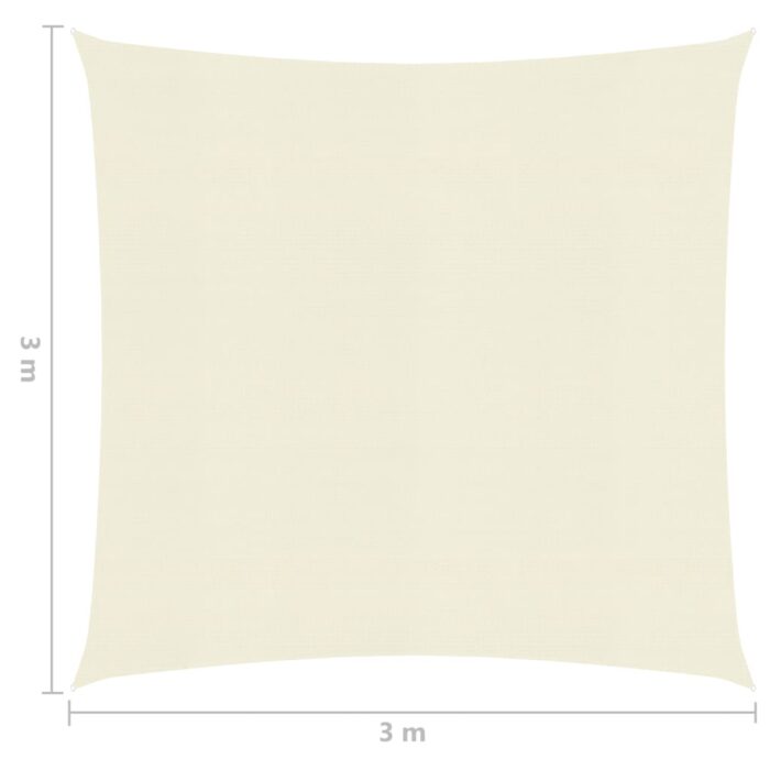 Voile d'ombrage 160 g/m² Crème 3x3 m PEHD – Image 5