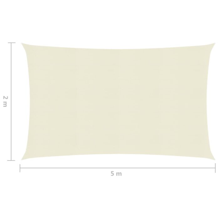 Voile d'ombrage 160 g/m² Crème 2x5 m PEHD – Image 5