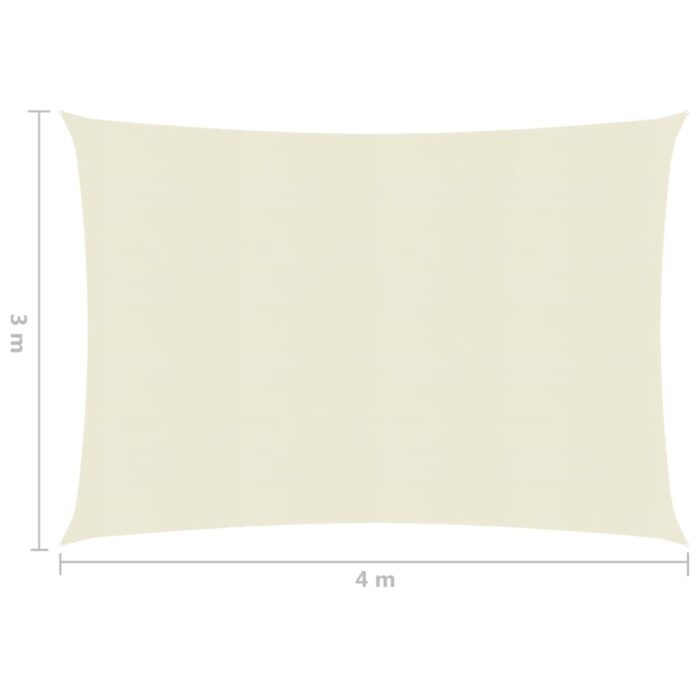 Voile d'ombrage 160 g/m² Crème 3x4 m PEHD – Image 5