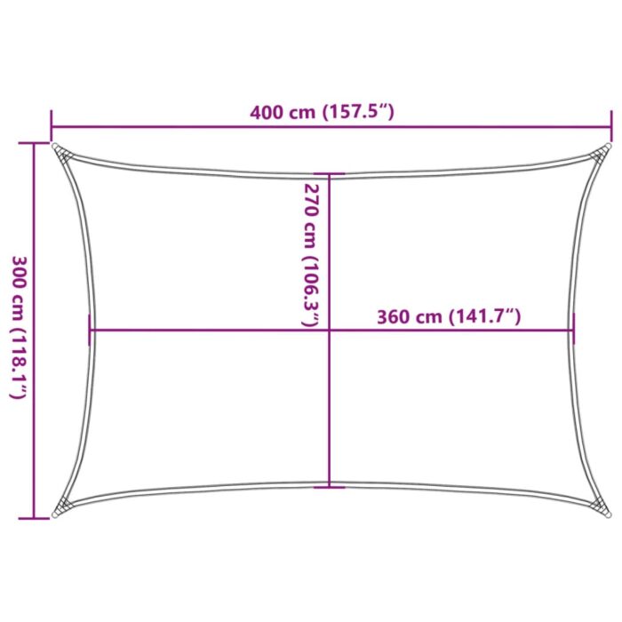 Voile d'ombrage 160 g/m² Crème 3x4 m PEHD – Image 8
