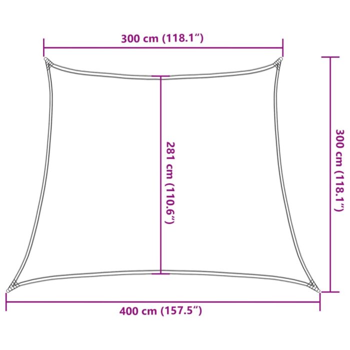 Voile d'ombrage 160 g/m² Crème 3/4x3 m PEHD – Image 8