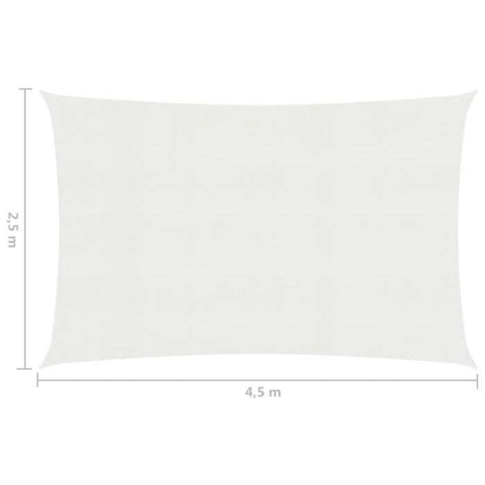 Voile d'ombrage 160 g/m² Blanc 2,5x4,5 m PEHD – Image 5