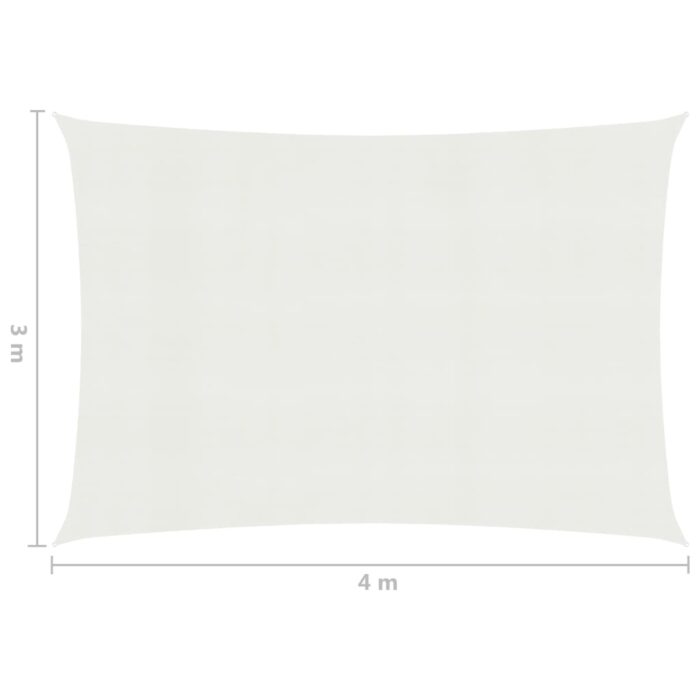 Voile d'ombrage 160 g/m² Blanc 3x4 m PEHD – Image 5