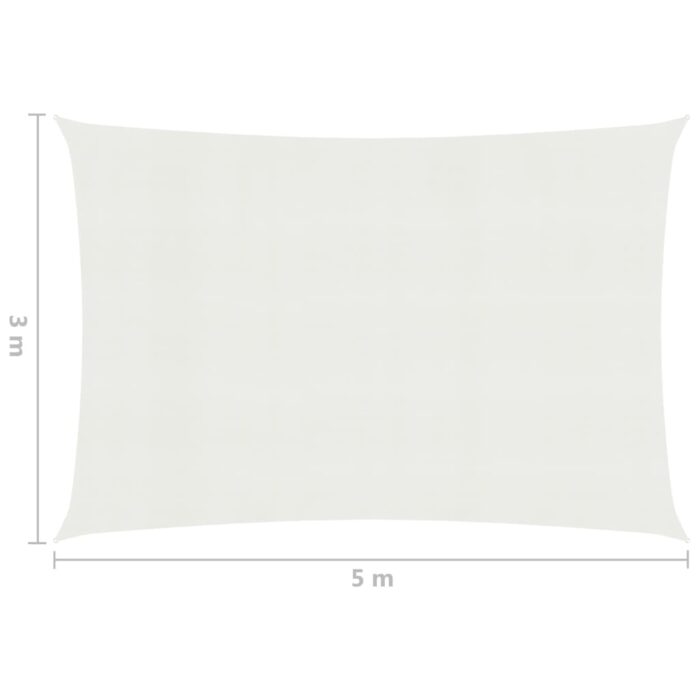 Voile d'ombrage 160 g/m² Blanc 3x5 m PEHD – Image 5