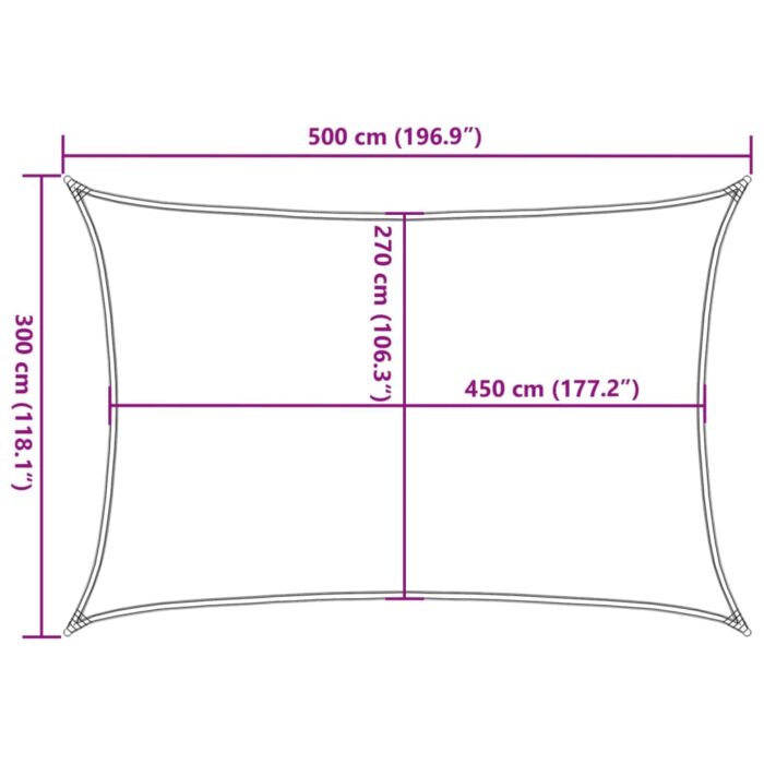 Voile d'ombrage 160 g/m² Blanc 3x5 m PEHD – Image 8