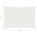 Voile d'ombrage 160 g/m² Blanc 3,5x4,5 m PEHD – Image 5
