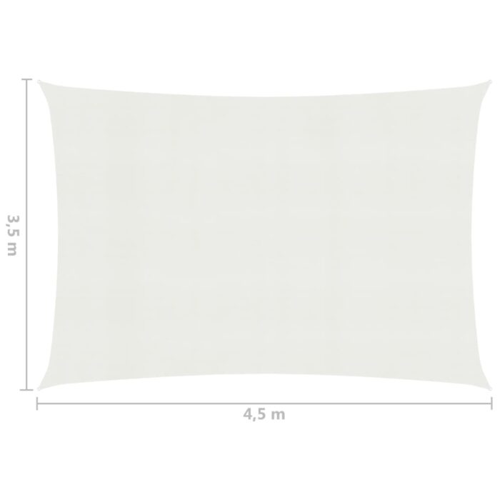 Voile d'ombrage 160 g/m² Blanc 3,5x4,5 m PEHD – Image 5