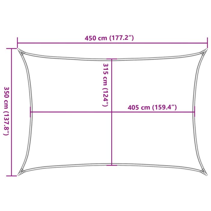 Voile d'ombrage 160 g/m² Blanc 3,5x4,5 m PEHD – Image 8