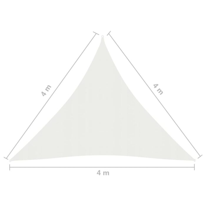 Voile d'ombrage 160 g/m² Blanc 4x4x4 m PEHD – Image 5