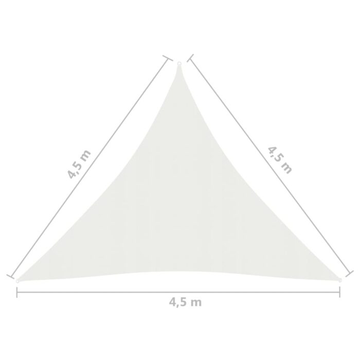Voile d'ombrage 160 g/m² Blanc 4,5x4,5x4,5 m PEHD – Image 5