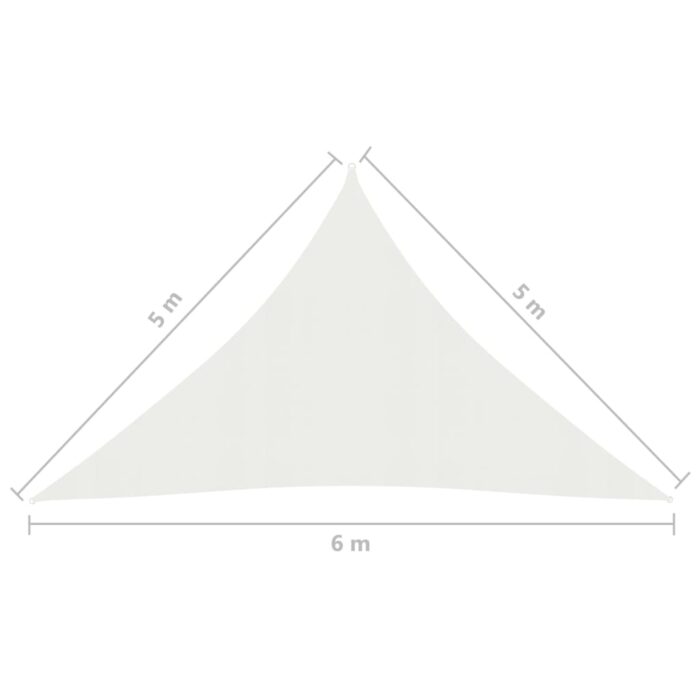 Voile d'ombrage 160 g/m² Blanc 5x5x6 m PEHD – Image 5