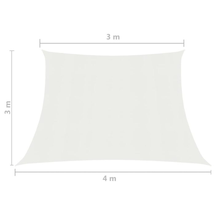 Voile d'ombrage 160 g/m² Blanc 3/4x3 m PEHD – Image 5