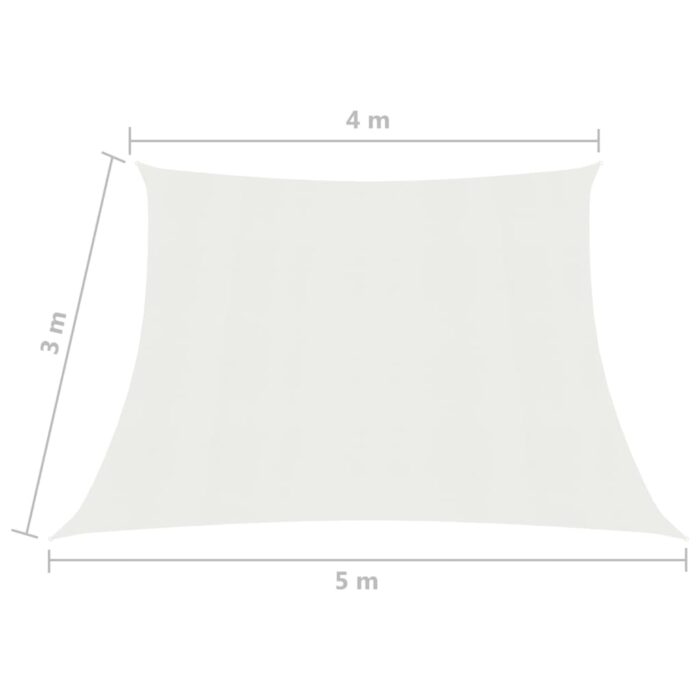 Voile d'ombrage 160 g/m² Blanc 4/5x3 m PEHD – Image 5