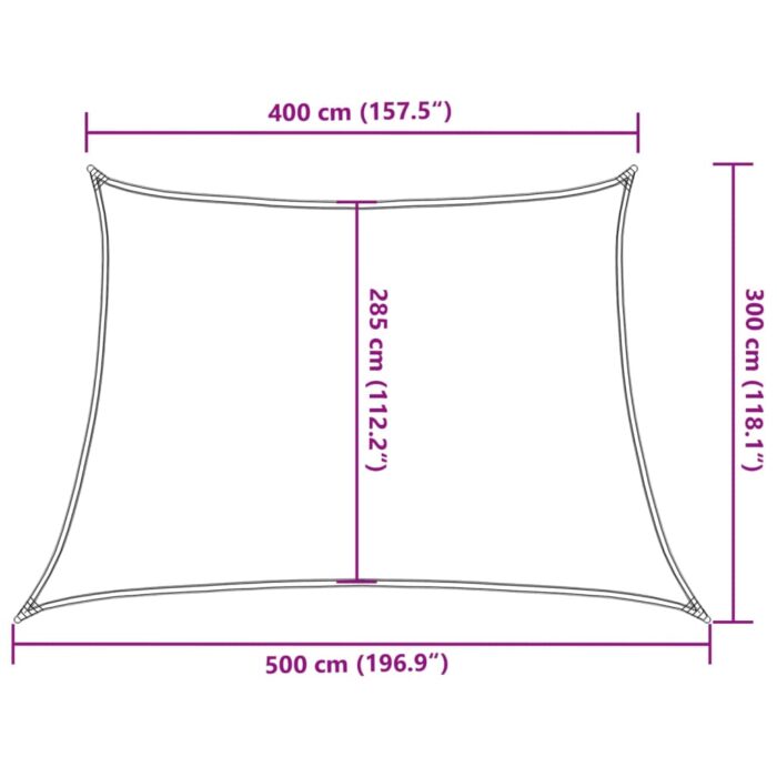 Voile d'ombrage 160 g/m² Blanc 4/5x3 m PEHD – Image 8