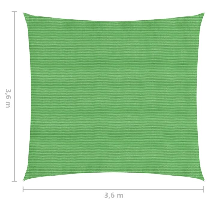 Voile d'ombrage 160 g/m² Vert clair 3,6x3,6 m PEHD – Image 5