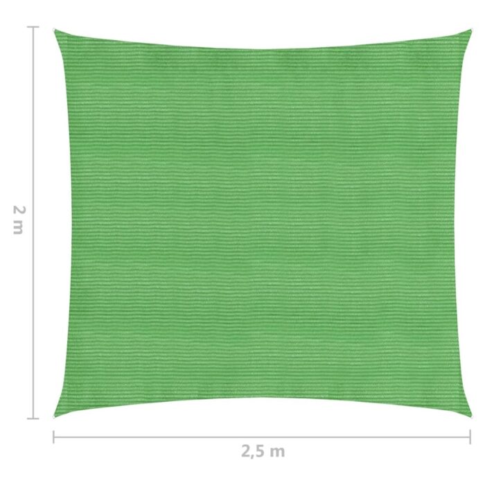 Voile d'ombrage 160 g/m² Vert clair 2x2,5 m PEHD – Image 5