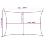 Voile d'ombrage 160 g/m² Vert clair 2x2,5 m PEHD – Image 8