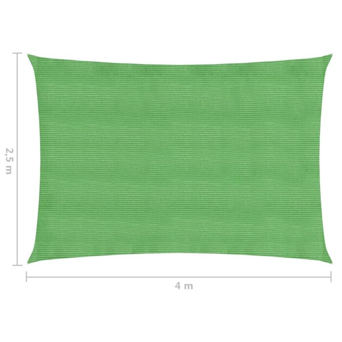 Voile d'ombrage 160 g/m² Vert clair 2,5x4 m PEHD – Image 5
