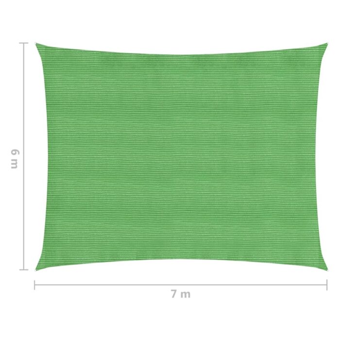 Voile d'ombrage 160 g/m² Vert clair 6x7 m PEHD – Image 5