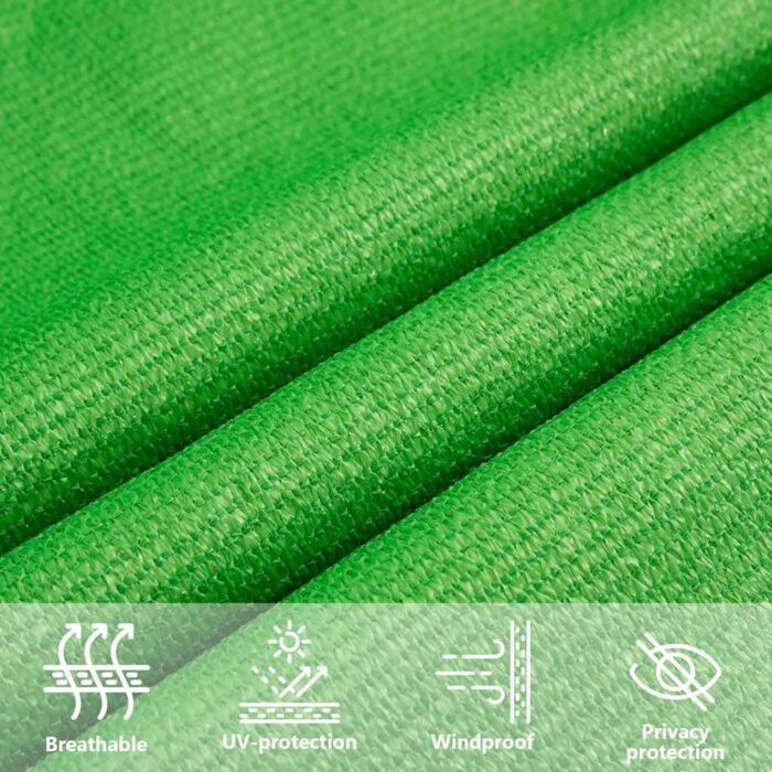 Voile d'ombrage 160 g/m² Vert clair 6x7 m PEHD – Image 9