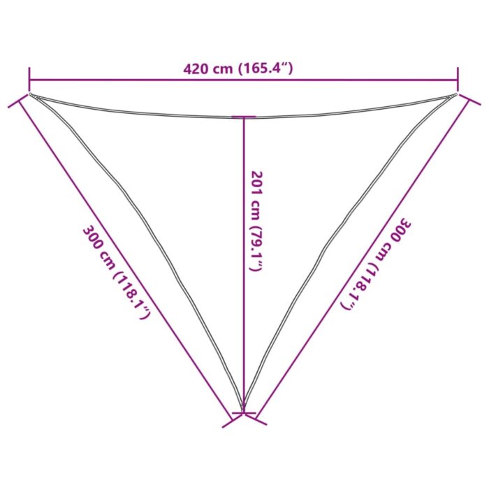 Voile d'ombrage 160 g/m² Vert clair 3x3x4,2 m PEHD – Image 8