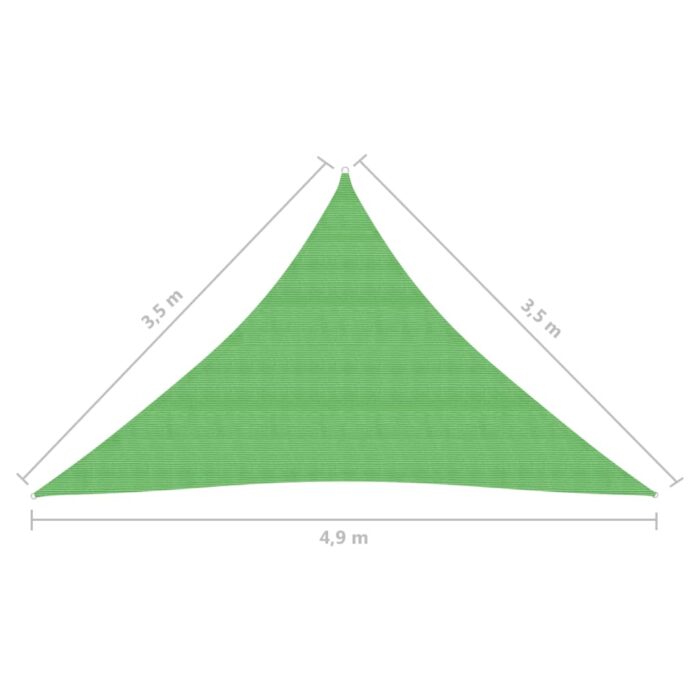 Voile d'ombrage 160 g/m² Vert clair 3,5x3,5x4,9 m PEHD – Image 5