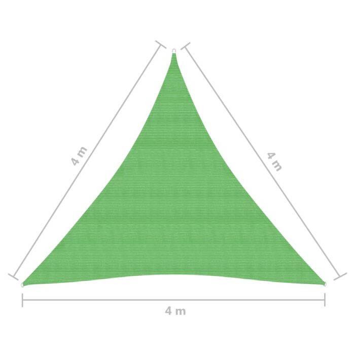 Voile d'ombrage 160 g/m² Vert clair 4x4x4 m PEHD – Image 5