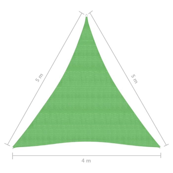 Voile d'ombrage 160 g/m² Vert clair 4x5x5 m PEHD – Image 5