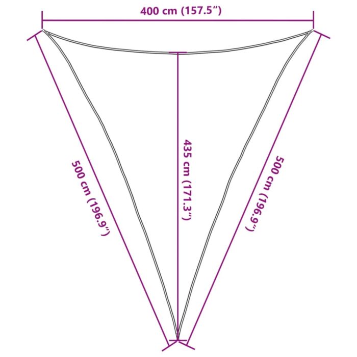 Voile d'ombrage 160 g/m² Vert clair 4x5x5 m PEHD – Image 8