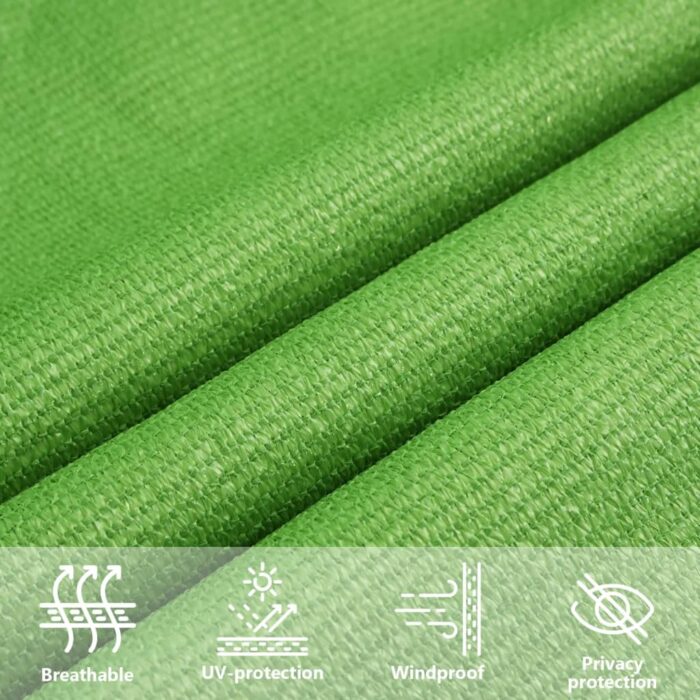 Voile d'ombrage 160 g/m² Vert clair 4x5x5 m PEHD – Image 9