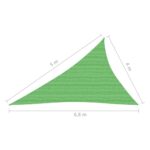 Voile d'ombrage 160 g/m² Vert clair 4x5x6,8 m PEHD – Image 5