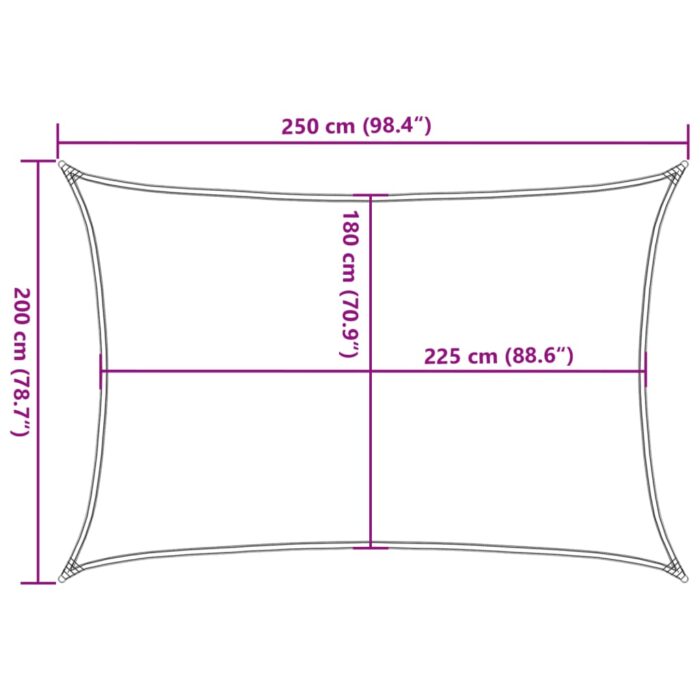 Voile d'ombrage 160 g/m² Terre cuite 2x2,5 m PEHD – Image 8