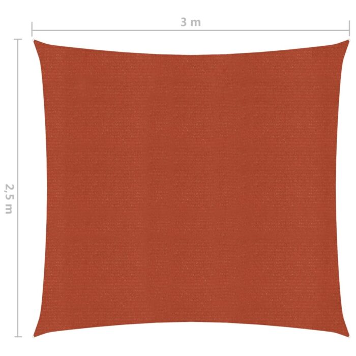 Voile d'ombrage 160 g/m² Terre cuite 2,5x3 m PEHD – Image 5