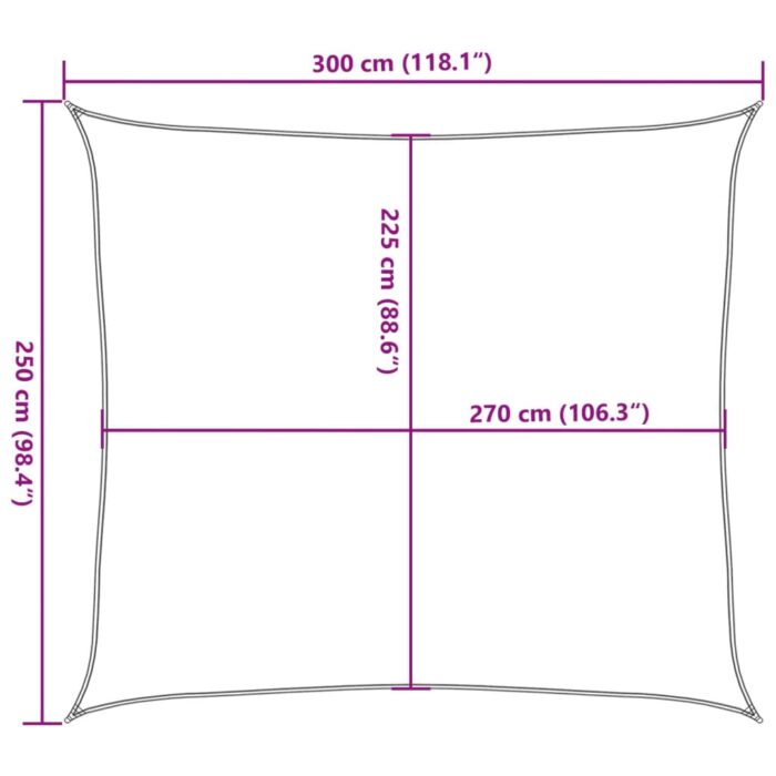 Voile d'ombrage 160 g/m² Terre cuite 2,5x3 m PEHD – Image 8