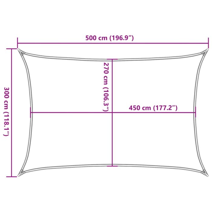 Voile d'ombrage 160 g/m² Terre cuite 3x5 m PEHD – Image 8