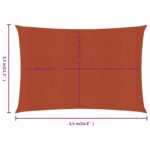 Voile d'ombrage 160g/m² rectangulaire terre cuite 3,5x4,5m PEHD – Image 5