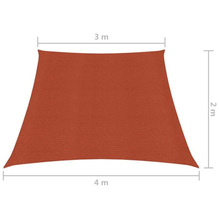 Voile d'ombrage 160 g/m² Terre cuite 3/4x2 m PEHD – Image 5