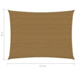 Voile d'ombrage 160 g/m² Taupe 3x4,5 m PEHD – Image 5