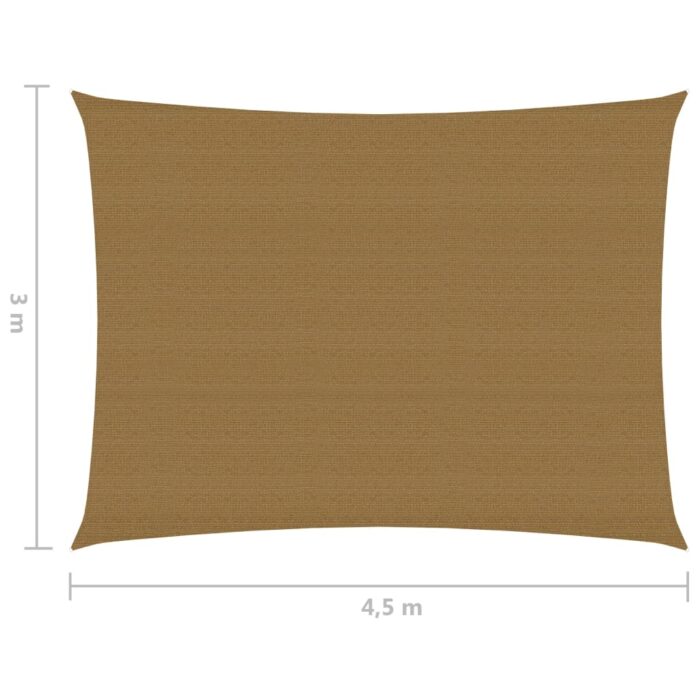 Voile d'ombrage 160 g/m² Taupe 3x4,5 m PEHD – Image 5