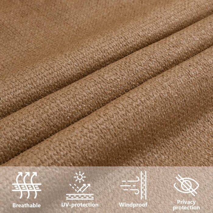 Voile d'ombrage 160 g/m² Taupe 3x4,5 m PEHD – Image 9
