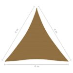 Voile d'ombrage 160 g/m² Taupe 4x4x4 m PEHD – Image 5