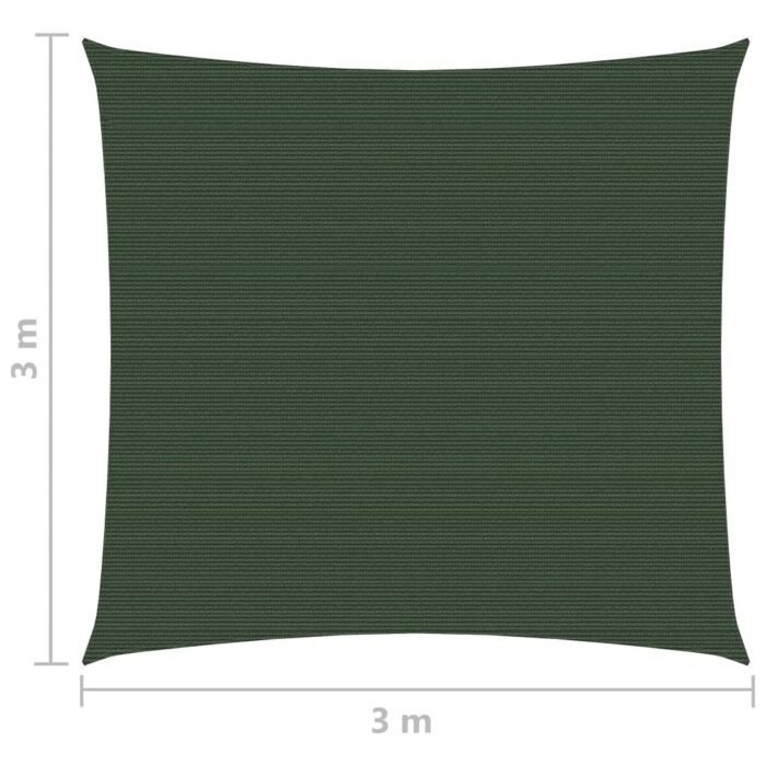 Voile d'ombrage 160 g/m² Vert foncé 3x3 m PEHD – Image 5