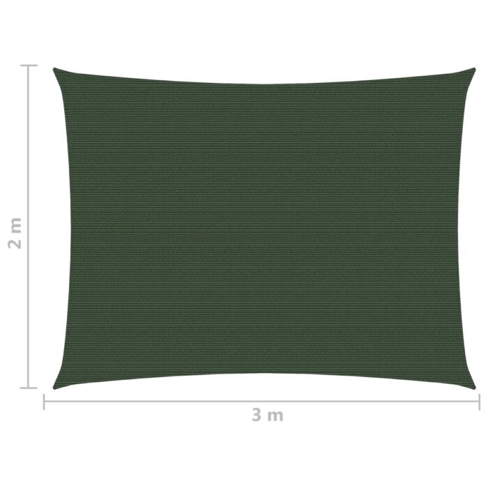 Voile d'ombrage 160 g/m² Vert foncé 2x3 m PEHD – Image 5