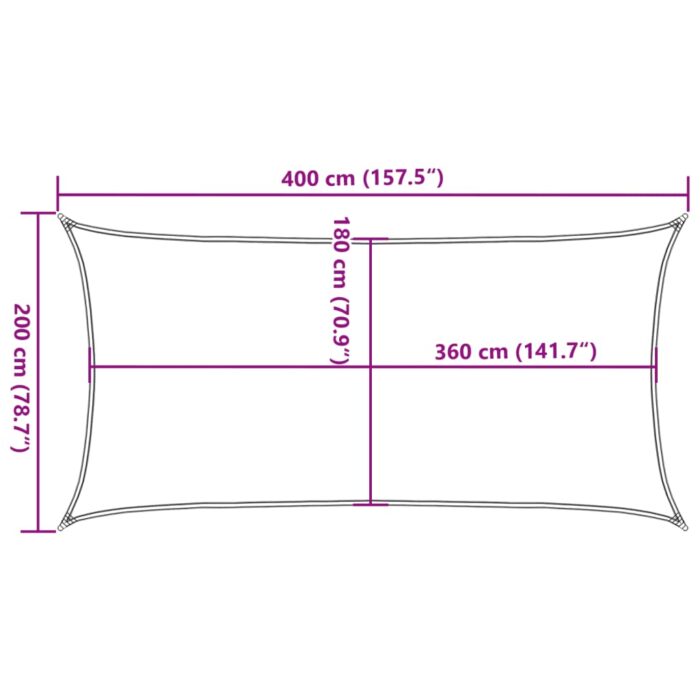 Voile d'ombrage 160 g/m² Vert foncé 2x4 m PEHD – Image 8