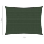 Voile d'ombrage 160 g/m² Vert foncé 2,5x3 m PEHD – Image 5