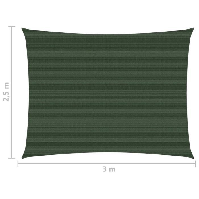 Voile d'ombrage 160 g/m² Vert foncé 2,5x3 m PEHD – Image 5
