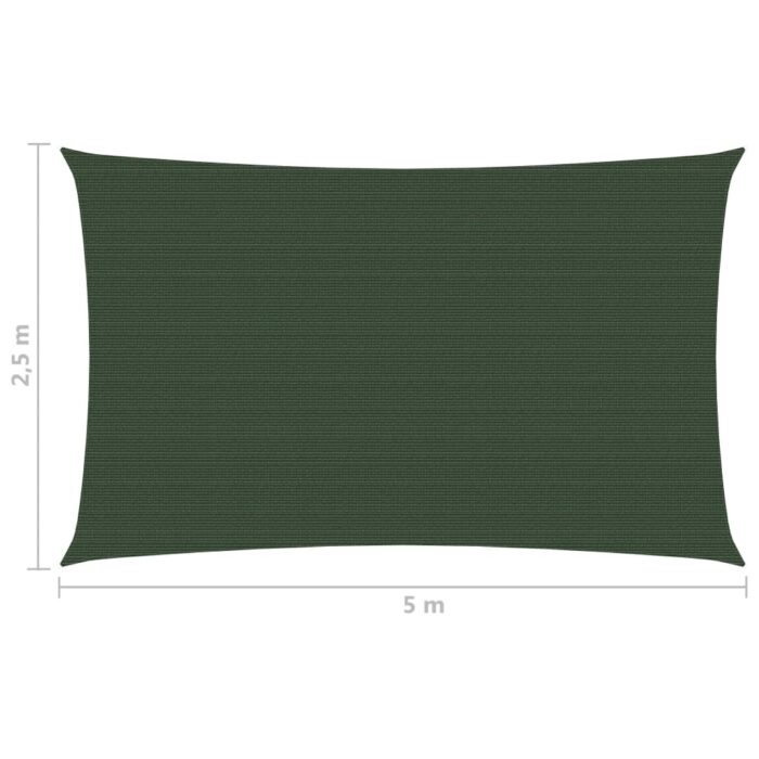 Voile d'ombrage 160 g/m² Vert foncé 2,5x5 m PEHD – Image 5