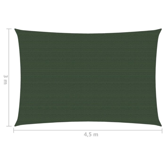 Voile d'ombrage 160 g/m² Vert foncé 3x4,5 m PEHD – Image 5