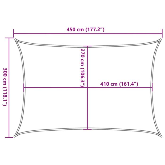 Voile d'ombrage 160 g/m² Vert foncé 3x4,5 m PEHD – Image 8